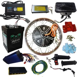 16-Inch Spoke Wheel 1500W Electric Conversion Kit for TVS XL 100 With 60V Battery & Charger