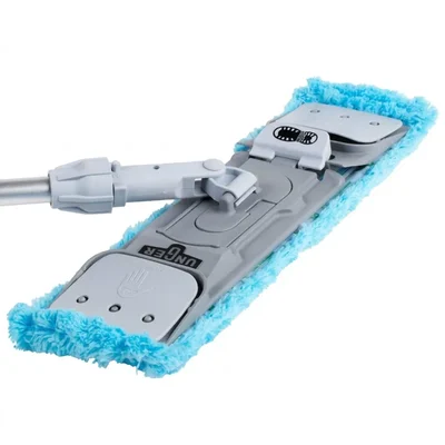 Unger SmartColor 16" Gray EZ Flat Mop Holder, Foldable Microfiber Pad Frame with Integrated Clips, SM40G