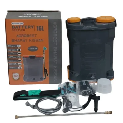 Agrobest 16L Bharat Kissan 12V 20Ah Battery Operated Knapsack Sprayer | Suitable for Agriculture Spraying