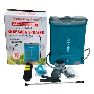 Agrobest 16L Jai Bharat 12V 8Ah Battery Operated Knapsack Sprayer | Suitable for Agriculture Spraying