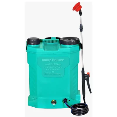 Milap Power Operated Knapsack Battery Sprayer with 12V/12Ah battery and 16 Liter Tank