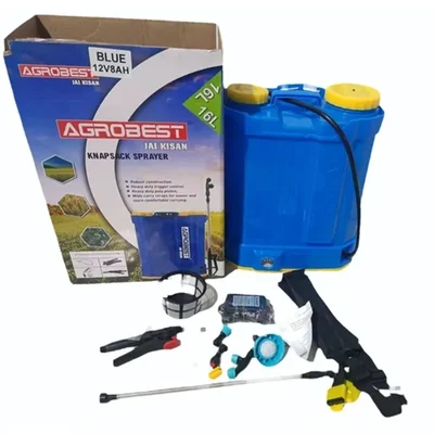 Agrobest 16L Jai Kisan 12V 8Ah Battery Operated Knapsack Sprayer | Suitable for Agriculture Spraying