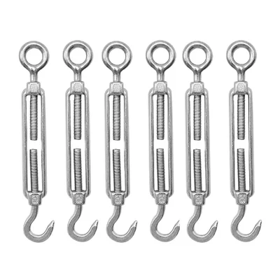 Premium Quality 16 mm Eye to hook Commercial Mild Steel Galvanized Turnbuckle (Pack of -6)