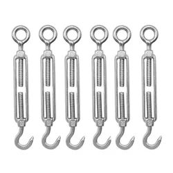 Premium Quality 16 mm Eye to hook Commercial Mild Steel Galvanized Turnbuckle (Pack of -6)