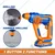 Wadfow 16mm 20V Cordless 2-Mode Function, 1.5J Impact Energy Rotary Hammer With Battery-Charger & Drill Bits, 0-850 RPM (WLM1B162)
