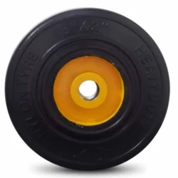 Heavy Duty 200 x 50 MM / 8 x 2 Inch  170 Kg Load Capacity Rubber Wheel ( C.I + Wheel ) Without Ball Bearing
