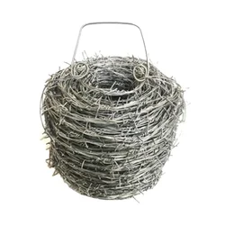Premium Quality 175 Feet 14 Gauge Galvanized Barbed Fencing Wire with Handle, 2mm Wire Thickness - 10 Years Warrenty