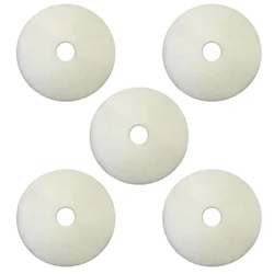 Makage 17 Inch White Buffer Floor Pad for High Gloss Finish, for Single Disc Floor Scrubber (Pack of 5)
