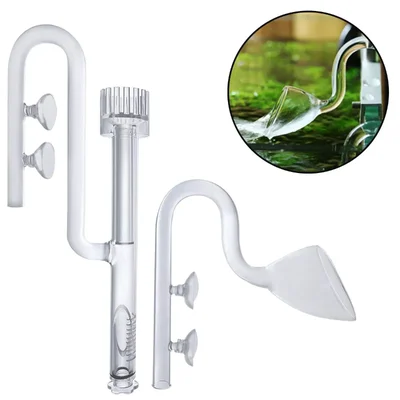 Glass Lily Pipe with Surface Skimmer Inflow Outflow for Canister Filter (17 mm) Aquarium Tool