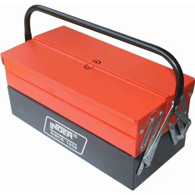 Inder 17x8x10 Inch 7-Compt Cantilever Toolbox Red Lid P-367I