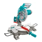 TOTAL 1800W 255mm Miter Saw 5300rpm 0-45° Bevel & Miter Cutting with Extension Bars TCT Blade & Dust Bag TS42152557