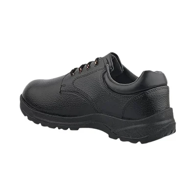 T - Safe 181LC Steel Toe Cap Mid-Top Safety Shoe for Construction Oil and Acid Resistant Water Repellent Suede Black(Size-6)