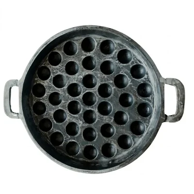 Aarogyam 18 Inch 37 Pits Paniyaram Appam Cooking Pan Pure Cast Iron Even Heat Distribution