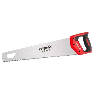 Polymak 18 Inch 450mm SK5 Blade Handsaw for Wood PVC and Plastic Cutting with Ergonomic Grip Handle HT-P-HS-18