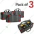 ProMax Series Pack of 3 Transportable Tool Bag with 2 Inside Zipper Pockets for Storing Power Tools Machinery and Drill Bits