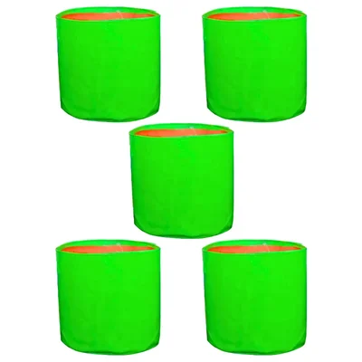 Siddhi 250 GSM, 18 inch x 18 inch HDPE, Round Shape, Reusable Grow Bag | Suitable for Nursery and Garden(Pack-5 pieces)