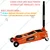 Groz 3 Ton Double Piston Hydraulic Trolley Jack With 18 Inch Maximum Lifting Height (JACK/FL/3D)