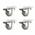 Heavy Duty 38 MM / 1.49 Inch Pack Of 4 Swivel With Brake Type Plain Bore TPR Caster Wheel