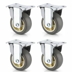 Heavy Duty 38 MM / 1.49 Inch Pack Of 4 Fixed Type Plain Bore TPR Caster Wheel