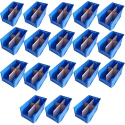 Avsar 350 x 200 x 200 mm FPO Blue Storage Bins With Vertical & Horizontal Partition, HDPE Material (Bin-45) (Pack Of 18)