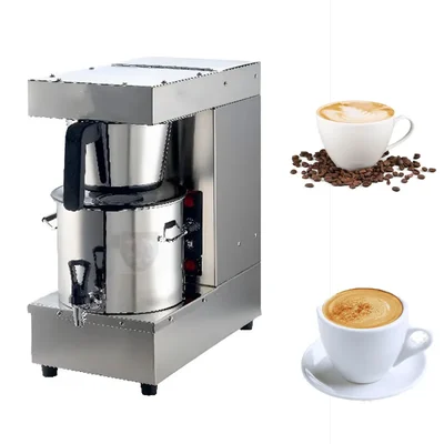 Semi-automatic 1 Liter Stainless Steel Coffee Brewer Machine with Black Decoction