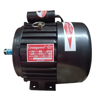 Crompower 1 Hp Single Phase 4 Pole 1440 RPM Foot Mounted AC Induction Motor With One Year Warranty