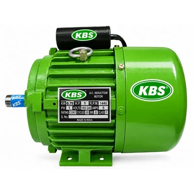 KBS 1 Hp Single Phase Copper Winding 4 Pole 1440 RPM Foot Mounted AC Induction Motor
