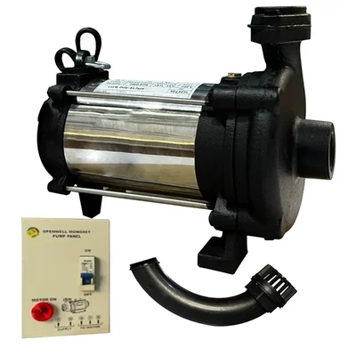 Premium Quality 1 HP Single Phase 100 Feet max Head Mini Openwell Pump with Control Panel (1 year warranty)