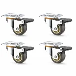 Heavy Duty 1 Inch Pack Of 4 Swivel With Brake Type Plain Bore TPR Caster Wheel