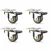 Heavy Duty 1 Inch Pack Of 4 Swivel With Brake Type Plain Bore TPR Caster Wheel