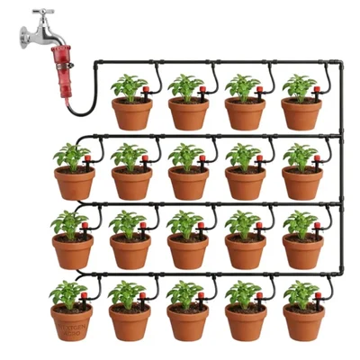 Nextgen Agro Drip Irrigation System 12 Plants Automatic Garden Hose Kit Adjustable Dripper Virgin LLDPE
