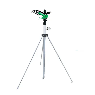 PPL AGRO Plastic 1 inch Rain Gun with Stand, Riser Pipe and Pressure Gauge