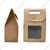 100 Pcs, Kraft Paper Carry Bag with Window for 1 Jar of Cookie, Honey