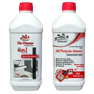 Uniwax 1 Liter Sparkling Shine Tile Cleaner With 1 Liter All Purpose Cleaner Concentrate