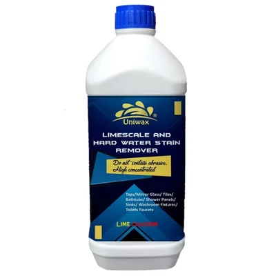 Uniwax 1 Liter Limescale And Hard Water Stain Remover for Taps, Mirror Glass, Tiles, Bathtubs, Sinks, Shower Panels