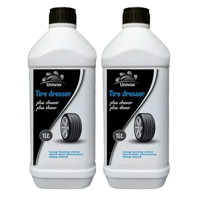 2pcs Combo Pack of Uniwax 2L(1L x 2pcs) Tire Dresser Plus Cleaner & Shiner Used to Protect and Dress All Tires