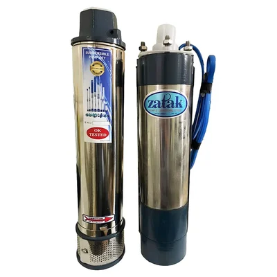Zatak 1.5HP 15 Stage 4"(V4) 1Phase Oil Cooled Submersible Pump, 150-200ft Head - 1 Year Warranty