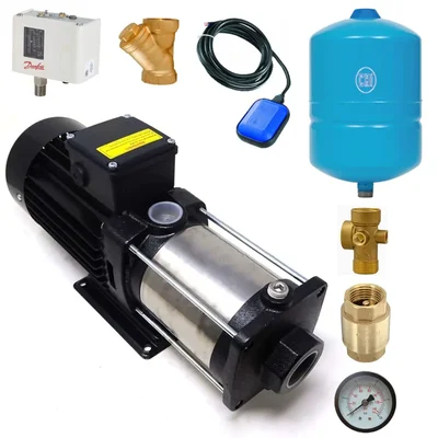 CRI 1 Hp 1Phase Pressure Booster Pump With 24L Tank & Accessories For 2 BHK, 3 Bathrooms (BRISK-2E/05)-1 Year Warranty