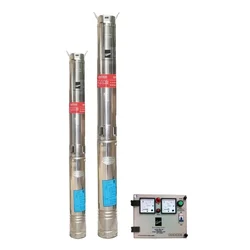 Kirloskar 2 HP 18 Stage 100mm(4") 1 Phase Oil Filled Submersible Pump With CP, 403ft Head - 1 Year Warranty (KU4-0718S)