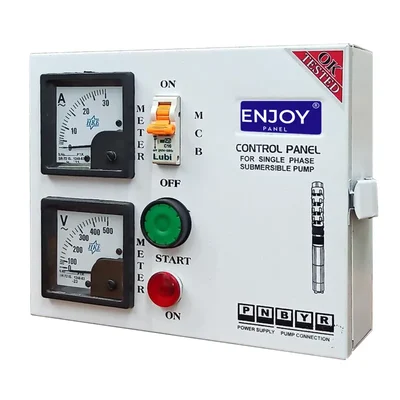 Enjoy 0.5 Hp Single Phase V4 MCB Control Panel, 36μF Running Capacitor, For Water Filled Submersible Pumps