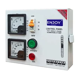 Enjoy 3 Hp Single Phase V4 MCB Heavy Control Panel, 50+50μF Running Capacitor, For Water Filled Submersible Pumps