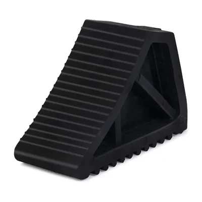 ARRON H2WC-1 Heavy-Duty Rubber Truck Wheel Chock with Anti-Slip Ribbed Surface & Integrated Handle