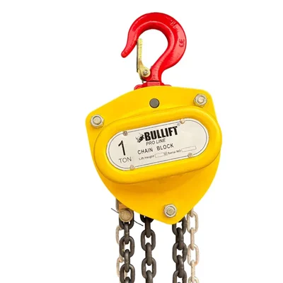 BULLIFT Pro Line 1 Ton 3 Meter Industrial Manual Chain Block Pulley Hoist with Automatic Brake for Workshops