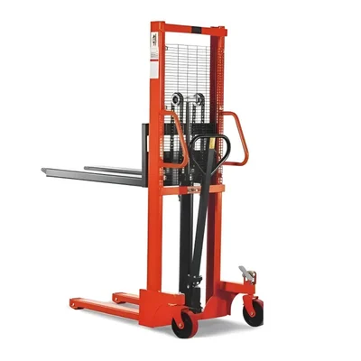 Heavy Duty 1 Ton Hand & Foot Operated Manual Hydraulic Stacker,1600 mm Maximum Lifting Height- Fork Size (L x B) : 900 x 740 mm