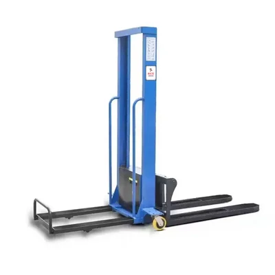Boltz 1 Ton Self-Loading Semi-Electric Stacker with 1150 x 550 mm Fork (LxW), Lifting Height - 1.6 Meter