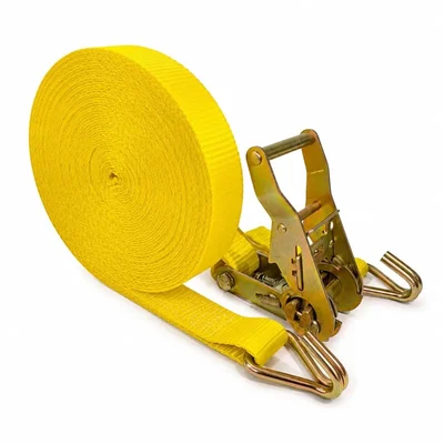 Trion Products 1 Inch x 46 Feet 1500kg J Hook Heavy Duty Cargo Lashing Ratchet Strap Belt(Pack-2)