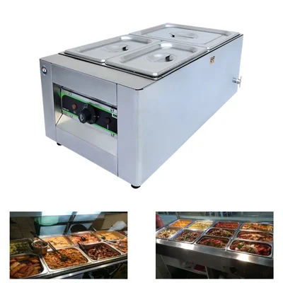 ADORMA BM 16, (1X8L and 2X4L) 16 Liters Bain Marie 3 Pot, 600W, Stainless Steel 304 water tank with 1 Year Warranty