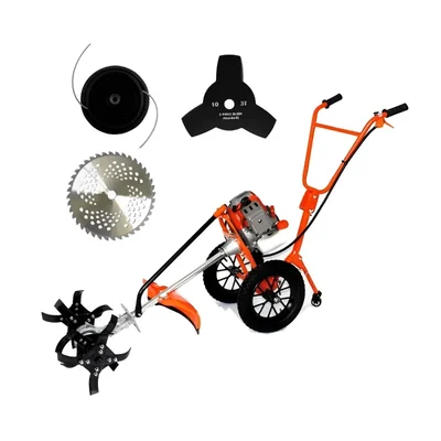 Greenleaf 3HP, 63CC, 2 Stroke Push Type Brush Cutter with Tiller Attachment