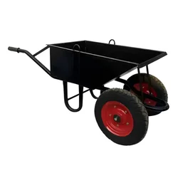 Heavy Duty Black Double Wheel Barrow, 200Kg Load Capacity, SWB-7