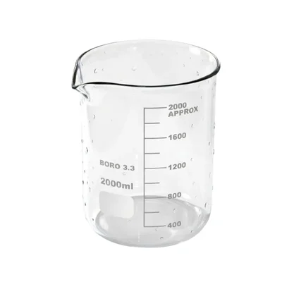 Labico 2000ml Heat Resistant Borosilicate Glass Beaker for Laboratory & Magnetic Stirrer